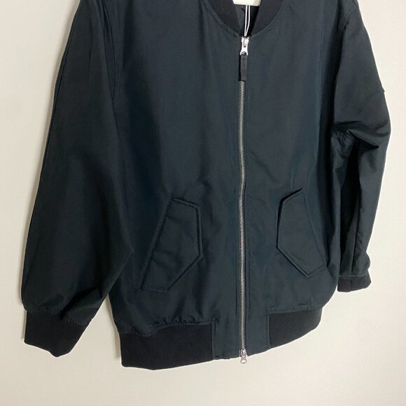 Everlane Bomber Jacket Black Womens XS Varsity Track - Picture 4 of 10